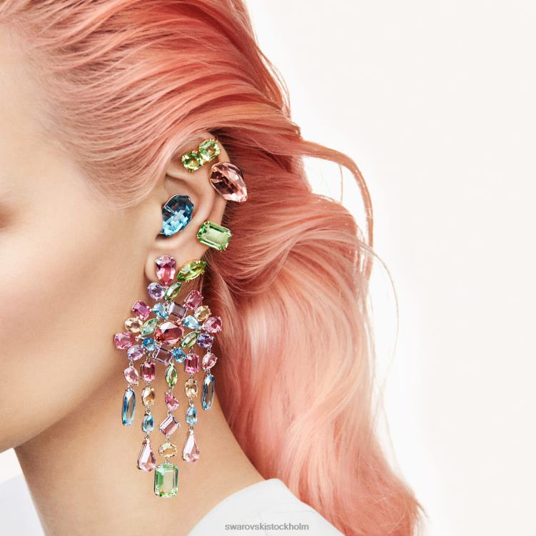 Swarovski gema örhängen P28L750 Smycken kite cut, grön, guld-ton pläterad