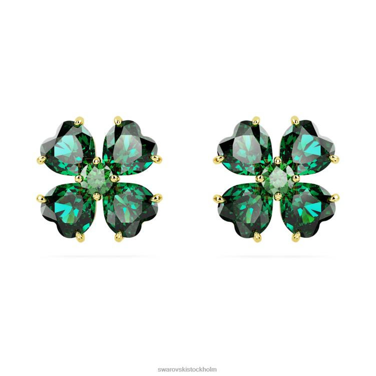 Swarovski idyllia örhängen P28L723 Smycken klöver, grön, guldfärgad