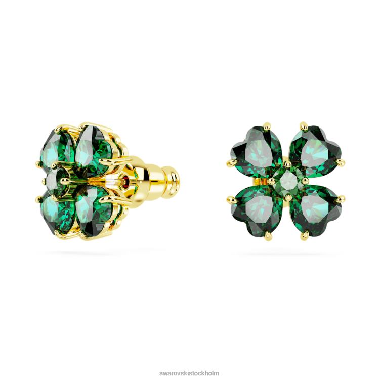 Swarovski idyllia örhängen P28L723 Smycken klöver, grön, guldfärgad