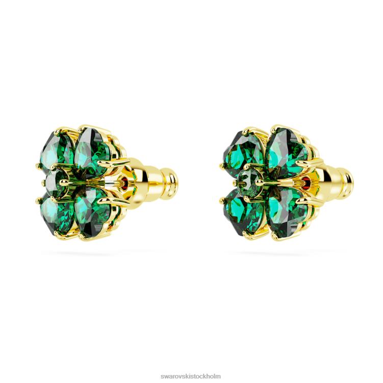Swarovski idyllia örhängen P28L723 Smycken klöver, grön, guldfärgad