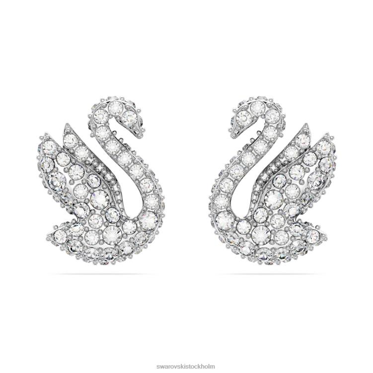 Swarovski ikoniska svanörhängen P28L707 Smycken svan, vit, rodiumpläterad