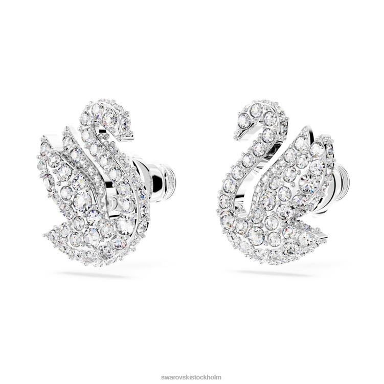 Swarovski ikoniska svanörhängen P28L707 Smycken svan, vit, rodiumpläterad