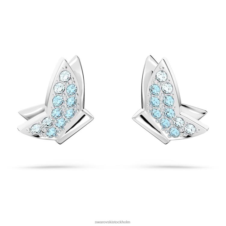 Swarovski lilia örhängen P28L678 Smycken fjäril, blå, rodiumpläterad