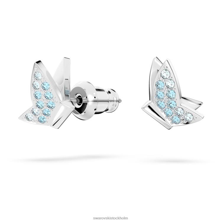 Swarovski lilia örhängen P28L678 Smycken fjäril, blå, rodiumpläterad