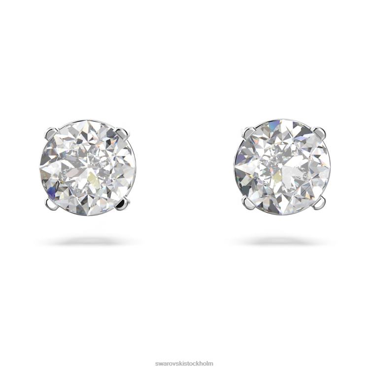 Swarovski locka till sig örhängen P28L656 Smycken rund skuren, vit, rodiumpläterad