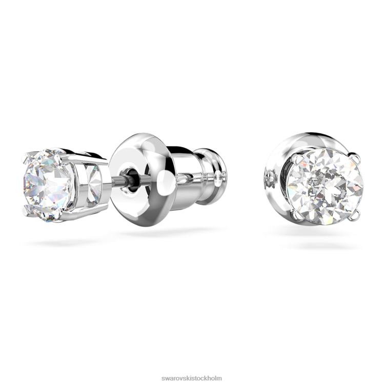 Swarovski locka till sig örhängen P28L656 Smycken rund skuren, vit, rodiumpläterad