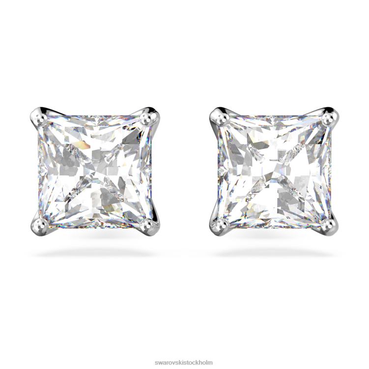 Swarovski locka till sig örhängen P28L657 Smycken fyrkantig skuren, vit, rodiumpläterad
