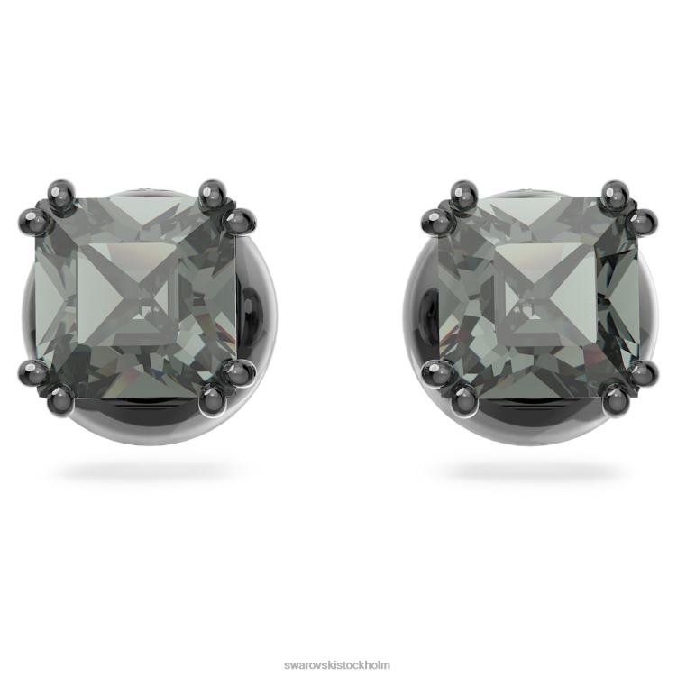 Swarovski millenia örhängen P28L662 Smycken fyrkantsskuren, svart, ruteniumpläterad
