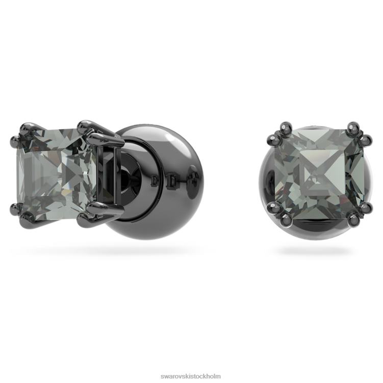 Swarovski millenia örhängen P28L662 Smycken fyrkantsskuren, svart, ruteniumpläterad