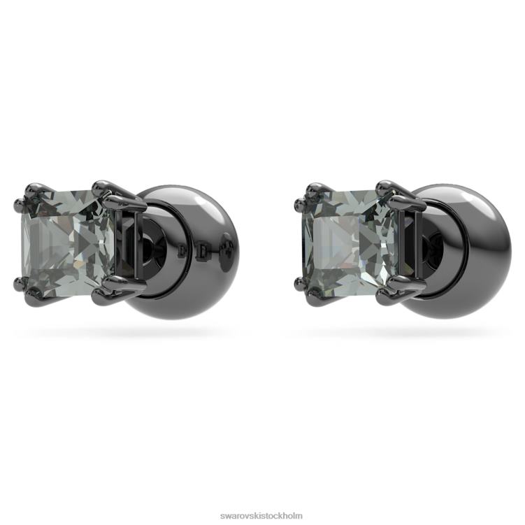 Swarovski millenia örhängen P28L662 Smycken fyrkantsskuren, svart, ruteniumpläterad
