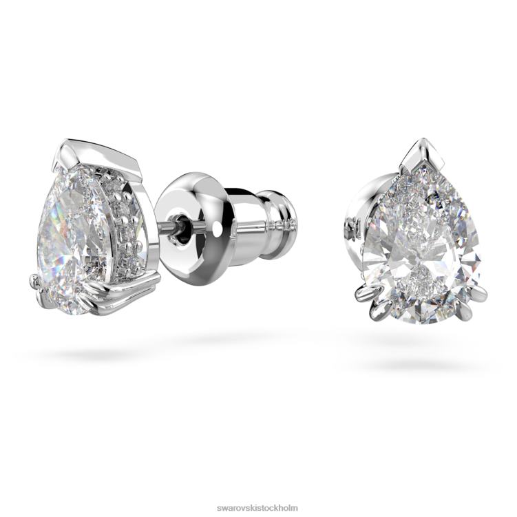 Swarovski millenia örhängen P28L669 Smycken päronskuren, vit, rodiumpläterad