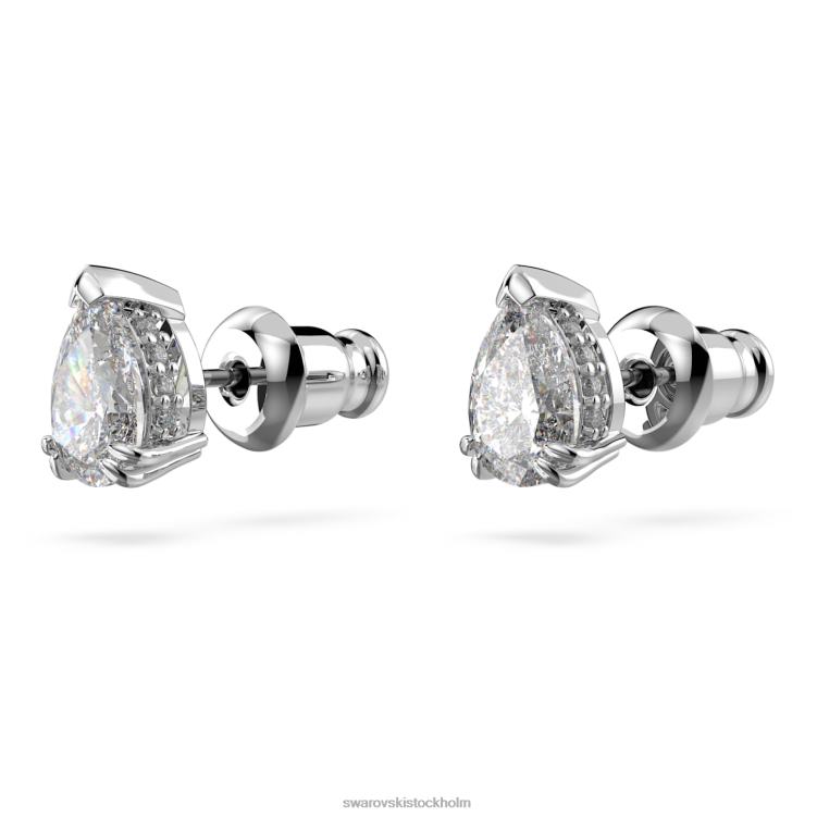 Swarovski millenia örhängen P28L669 Smycken päronskuren, vit, rodiumpläterad