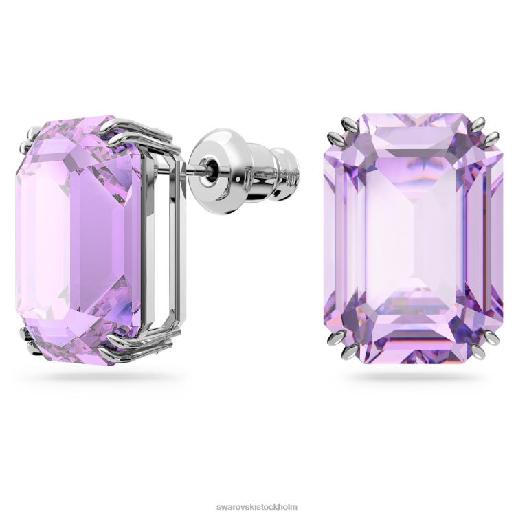 Swarovski millenia örhängen P28L675 Smycken octagon cut, lila, rodiumpläterad