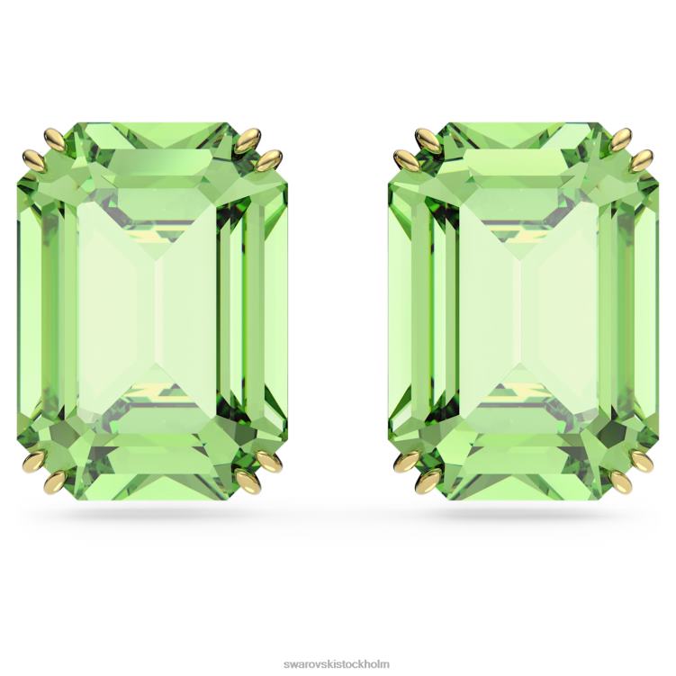 Swarovski millenia örhängen P28L688 Smycken oktagonslipad, grön, guldfärgad