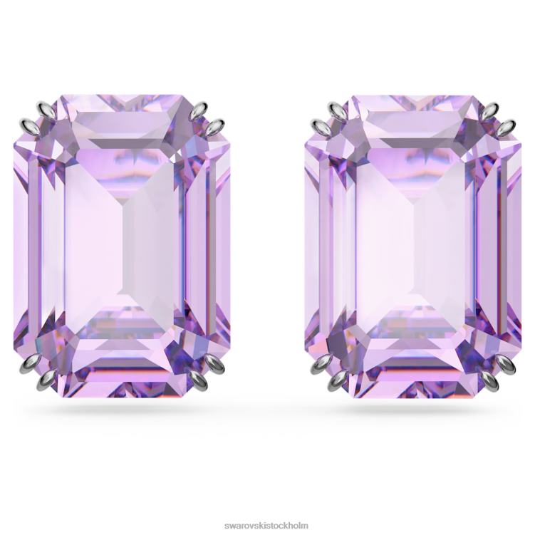 Swarovski millenia örhängen P28L753 Smycken octagon cut, lila, rodiumpläterad
