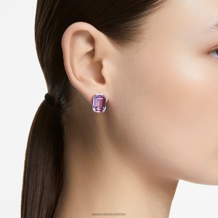 Swarovski millenia örhängen P28L753 Smycken octagon cut, lila, rodiumpläterad