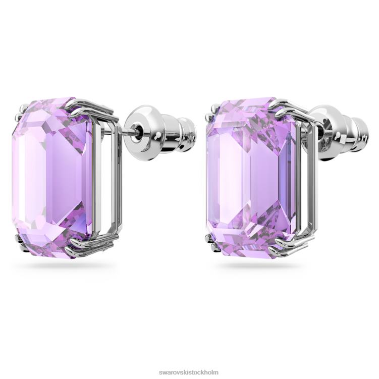 Swarovski millenia örhängen P28L753 Smycken octagon cut, lila, rodiumpläterad