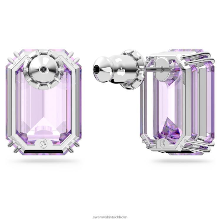 Swarovski millenia örhängen P28L753 Smycken octagon cut, lila, rodiumpläterad