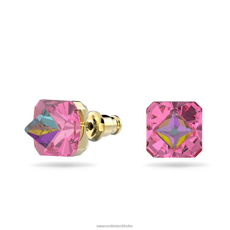 Swarovski ortyx örhängen P28L697 Smycken pyramidskuren, rosa, guldfärgad
