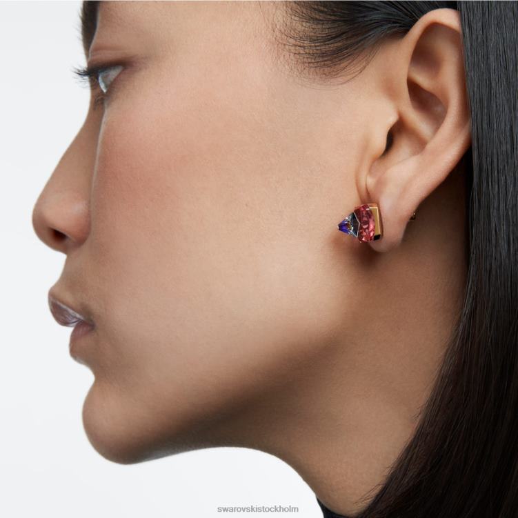 Swarovski ortyx örhängen P28L697 Smycken pyramidskuren, rosa, guldfärgad