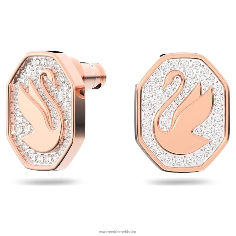 Swarovski signum örhängen P28L740 Smycken oktagonform, svan, vit, roséguld pläterad