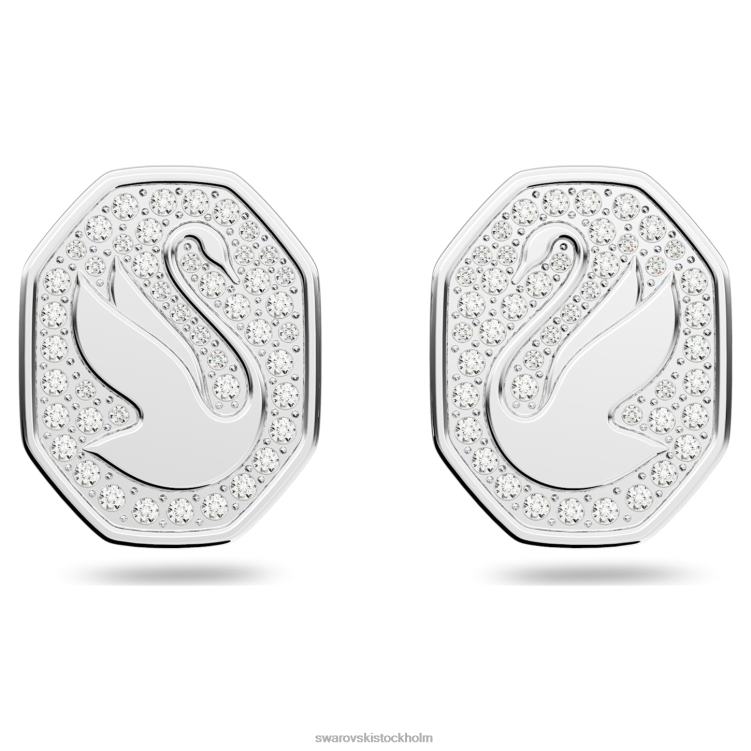 Swarovski signum örhängen P28L742 Smycken svan, vit, rodiumpläterad