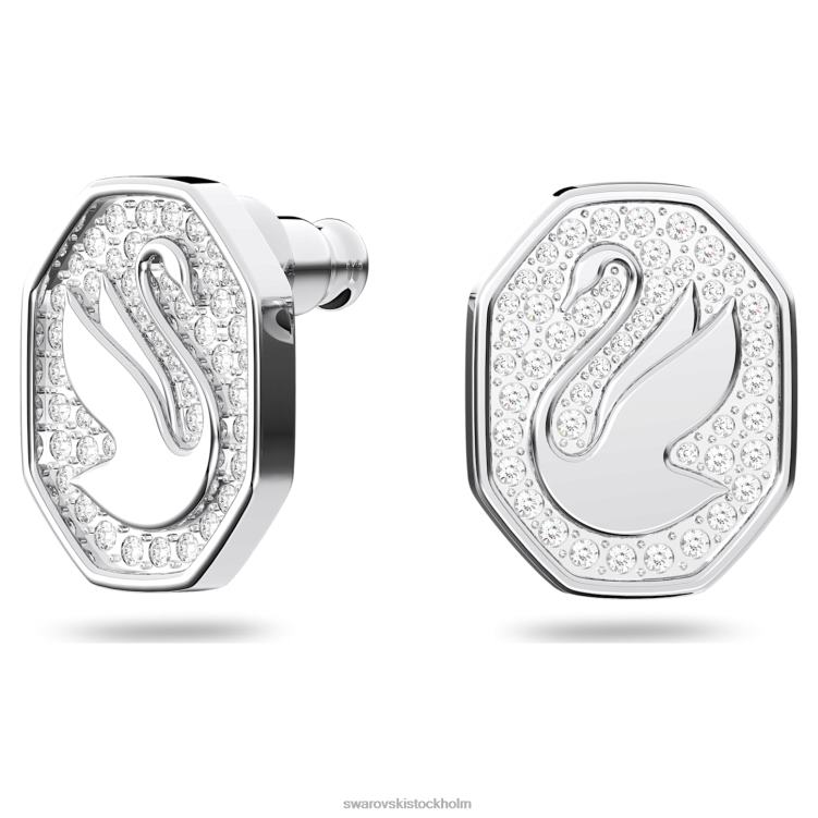 Swarovski signum örhängen P28L742 Smycken svan, vit, rodiumpläterad