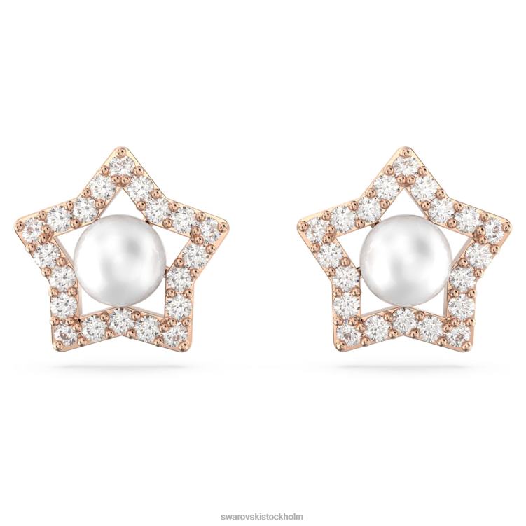 Swarovski stella örhängen P28L716 Smycken rund skuren, stjärna, vit, roséguld pläterad