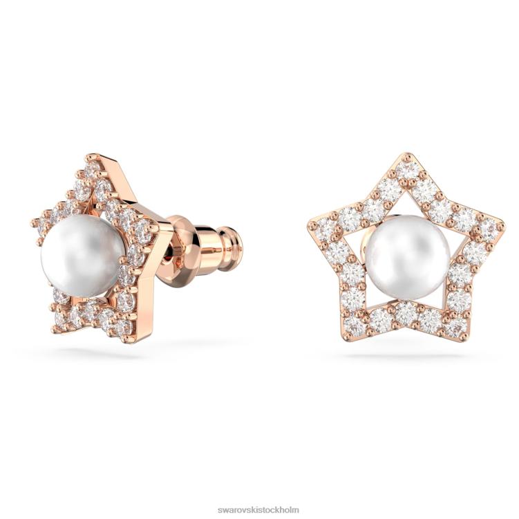 Swarovski stella örhängen P28L716 Smycken rund skuren, stjärna, vit, roséguld pläterad