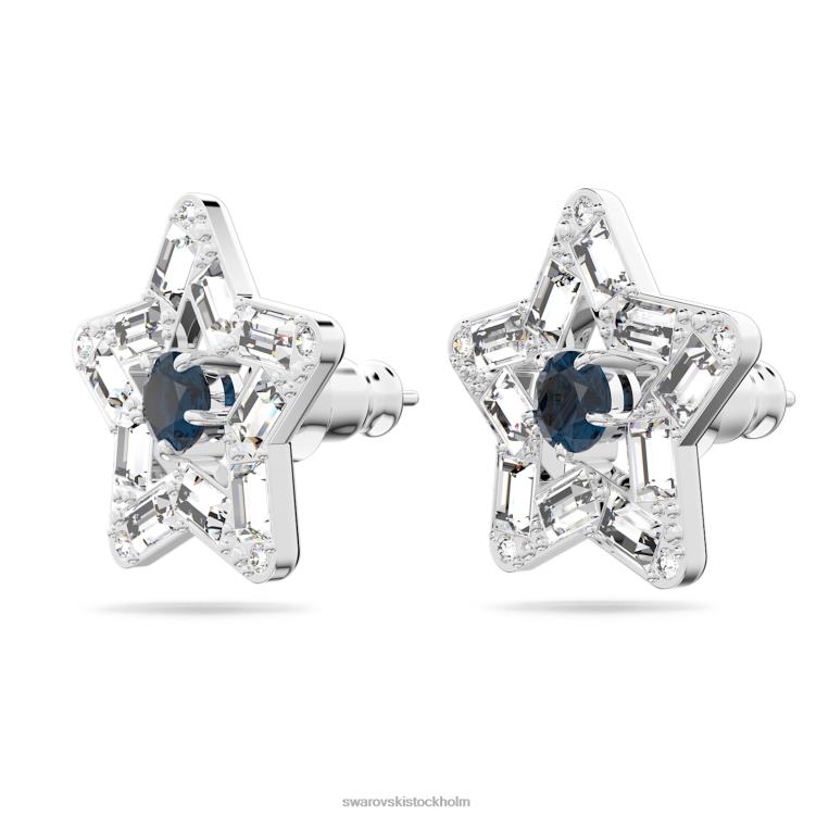 Swarovski stella örhängen P28L741 Smycken blandade snitt, stjärna, blå, rodiumpläterad