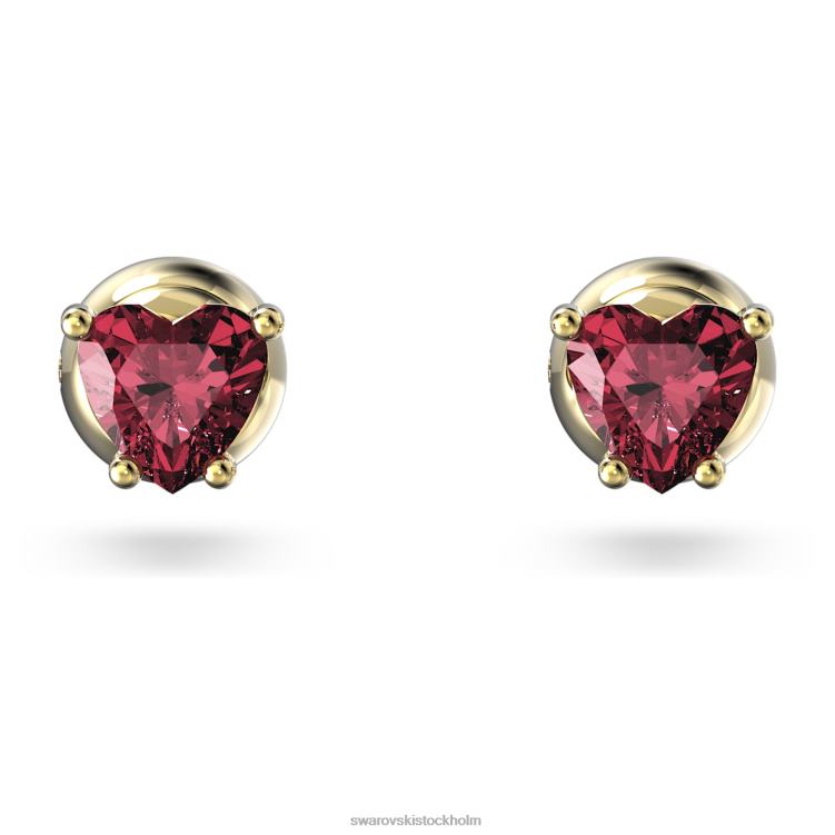 Swarovski stilla örhängen P28L673 Smycken hjärta, rött, guldfärgad