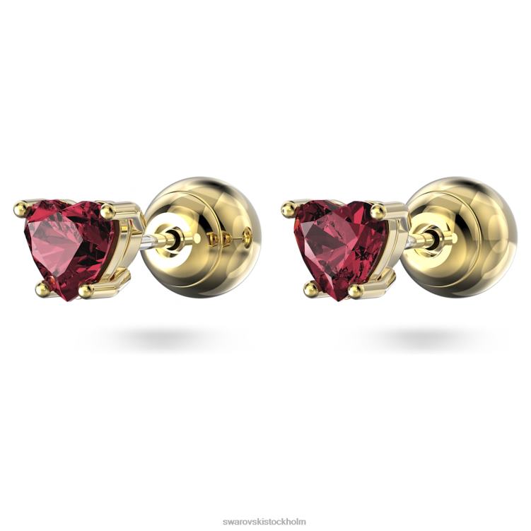 Swarovski stilla örhängen P28L673 Smycken hjärta, rött, guldfärgad