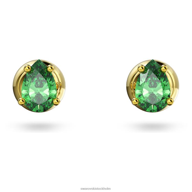 Swarovski stilla örhängen P28L676 Smycken päronslipad, grön, guldfärgad