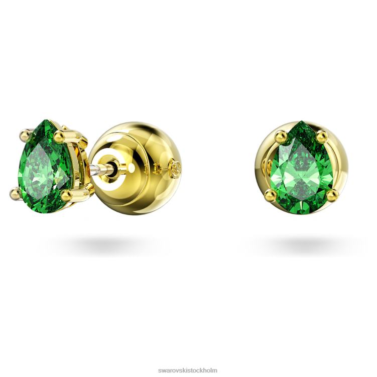 Swarovski stilla örhängen P28L676 Smycken päronslipad, grön, guldfärgad