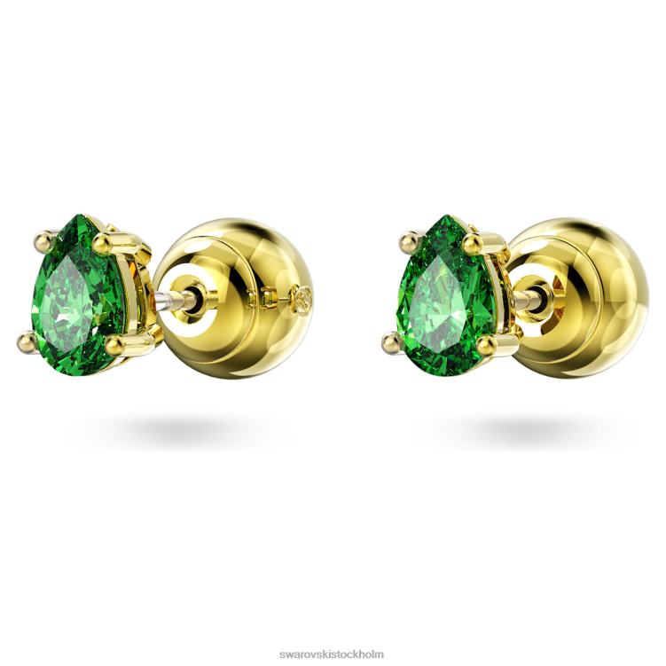 Swarovski stilla örhängen P28L676 Smycken päronslipad, grön, guldfärgad