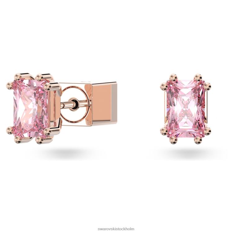 Swarovski stilla örhängen P28L680 Smycken rektangulärt snitt, rosa, roséguld pläterad