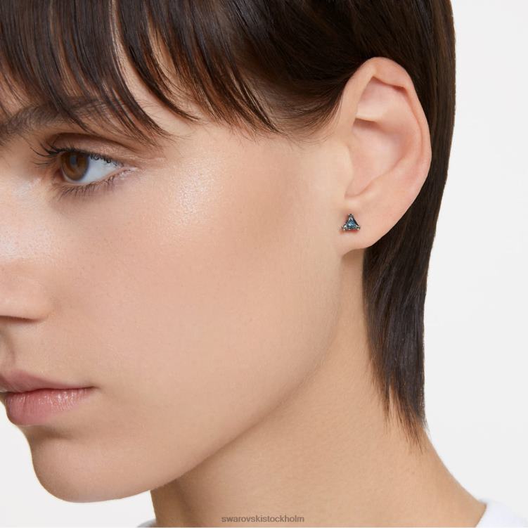 Swarovski stilla örhängen P28L684 Smycken triangelskuren, grå, ruteniumpläterad