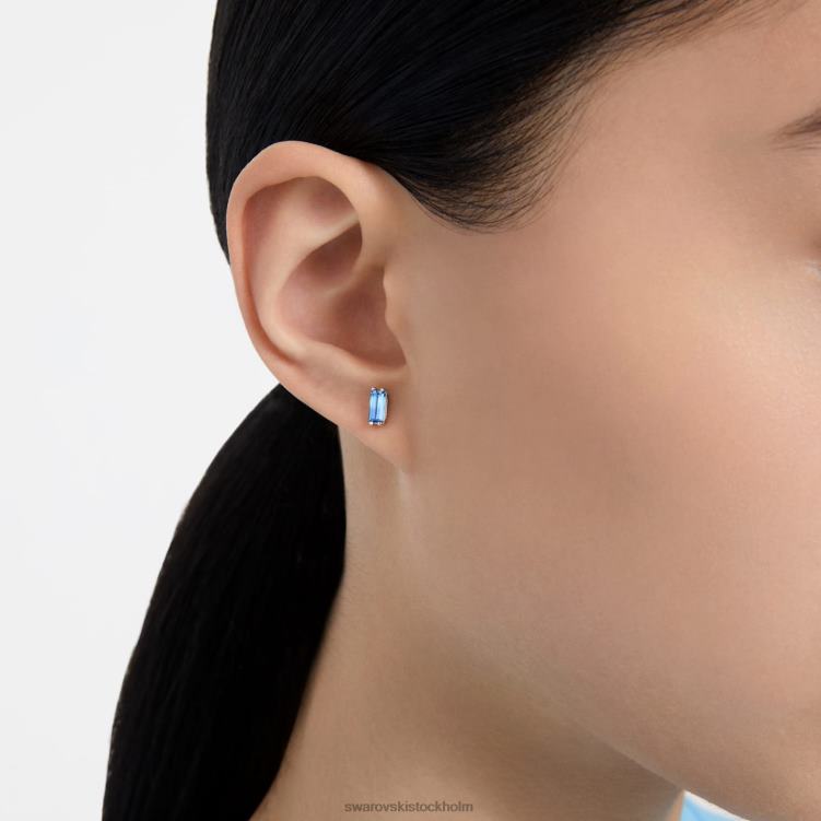 Swarovski stilla örhängen P28L702 Smycken baguetteskuren, blå, rodiumpläterad