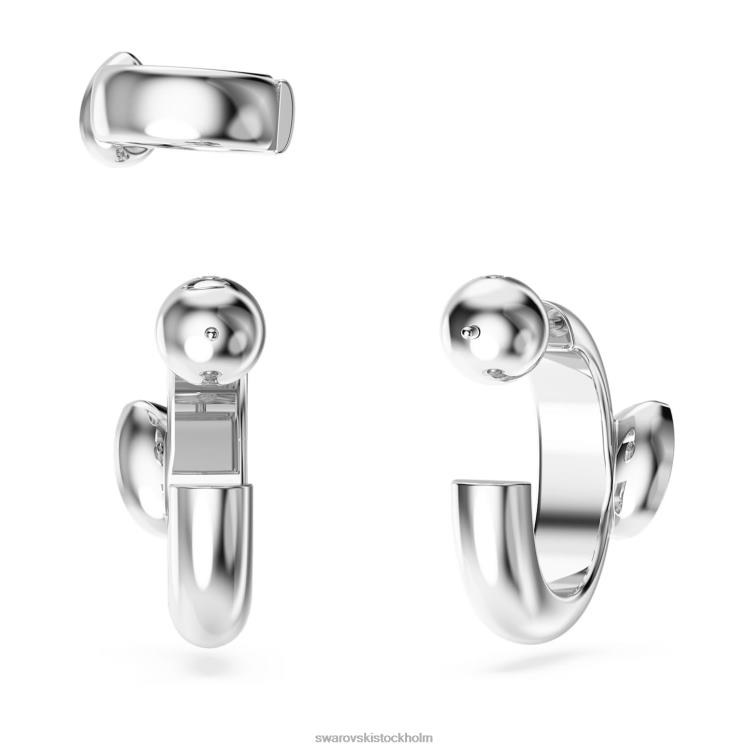 Swarovski dextera hoop örhängen med öronmanschett P28L399 Smycken päronskuren, vit, rodiumpläterad