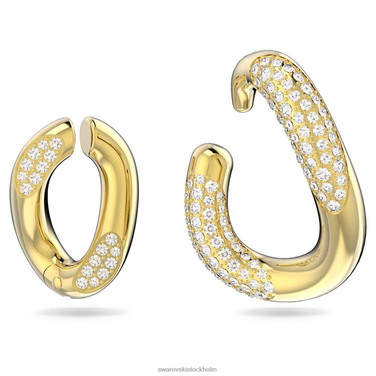 Swarovski dextera öronkudd P28L372 Smycken asymmetrisk design, vit, guldfärgad