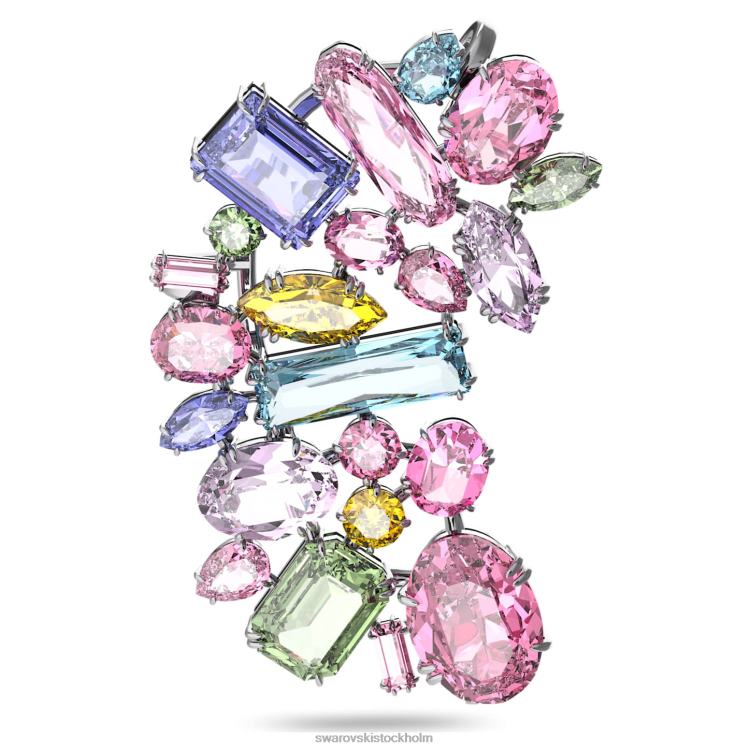 Swarovski gema öronkudd P28L971 Smycken enkla, överdimensionerade kristaller, flerfärgade, rodiumpläterade