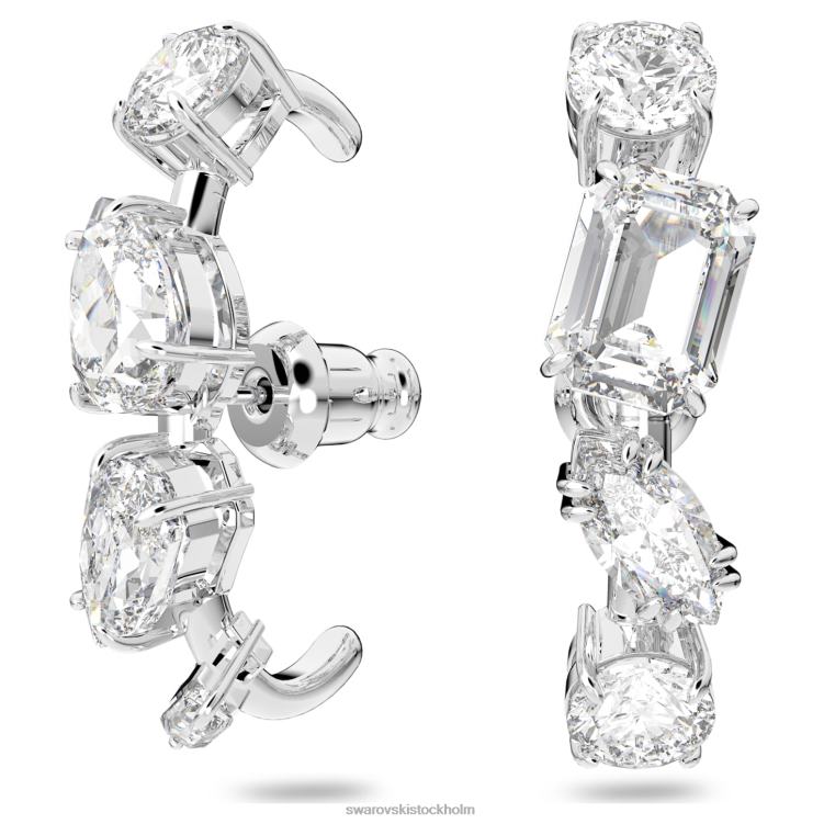 Swarovski gema öronkuddar P28L962 Smycken blandade snitt, vita, rodiumpläterade