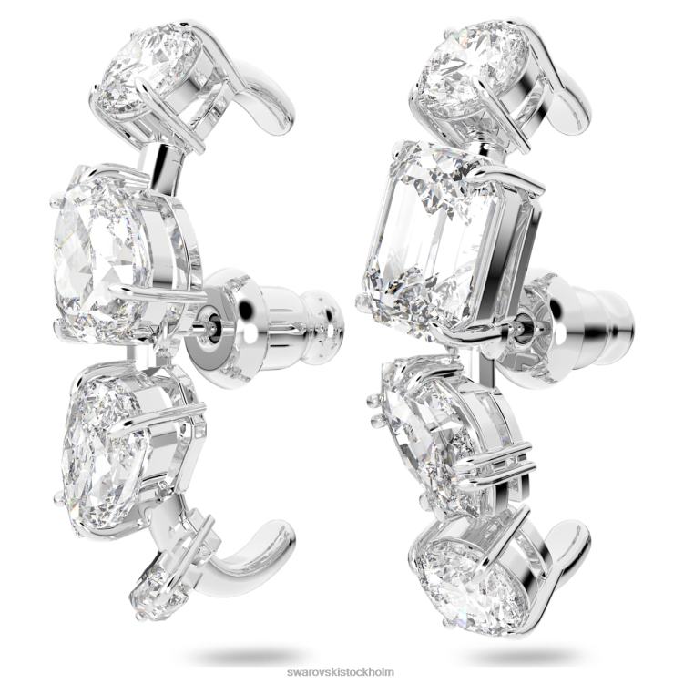 Swarovski gema öronkuddar P28L962 Smycken blandade snitt, vita, rodiumpläterade