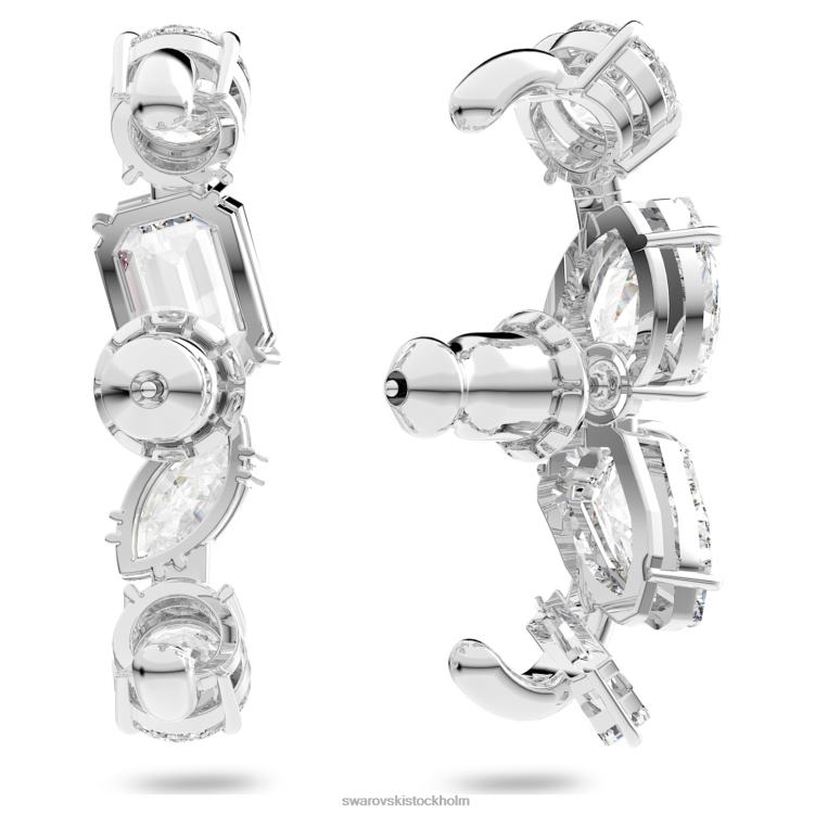 Swarovski gema öronkuddar P28L962 Smycken blandade snitt, vita, rodiumpläterade