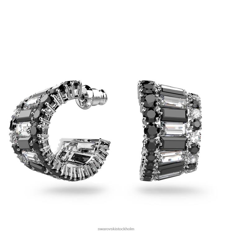 Swarovski hyperbel öronkuddar P28L966 Smycken blandade snitt, svart, rodiumpläterad