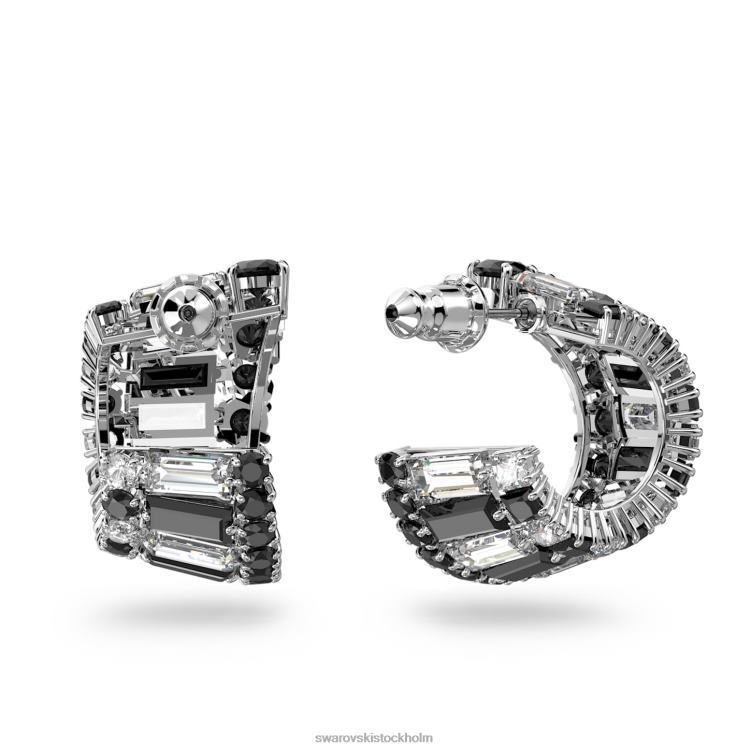 Swarovski hyperbel öronkuddar P28L966 Smycken blandade snitt, svart, rodiumpläterad