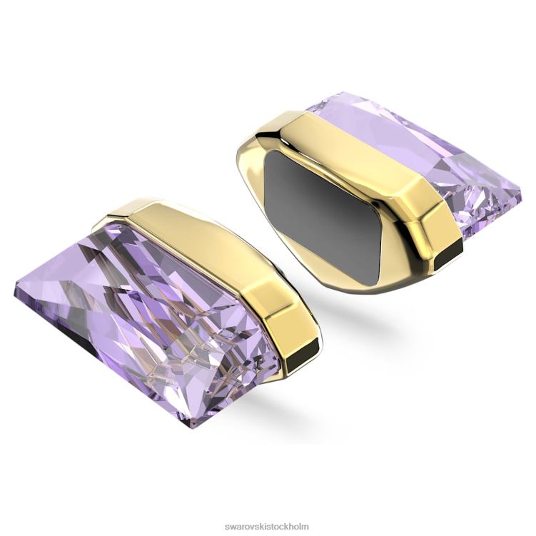 Swarovski lucent öronmanschett P28L968 Smycken enkel, magnetisk stängning, lila, guldfärgad