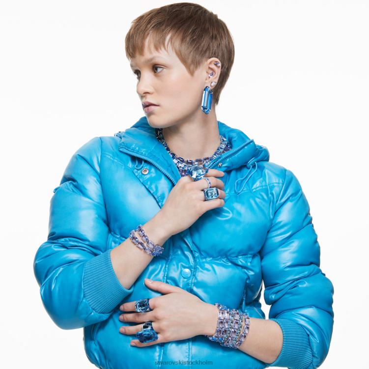 Swarovski lucent öronmanschett P28L968 Smycken enkel, magnetisk stängning, lila, guldfärgad