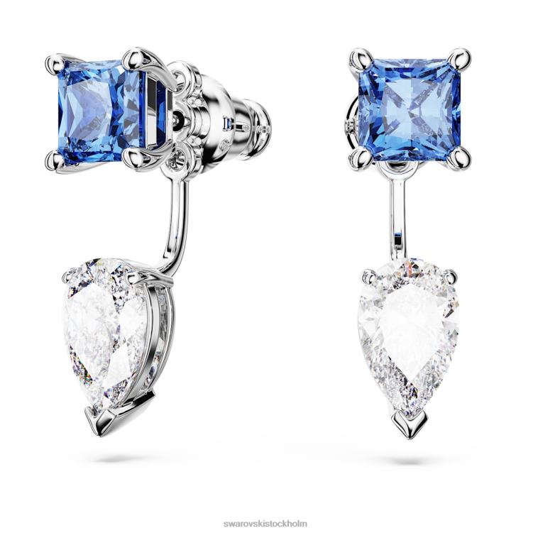 Swarovski mesmera jackor med örhängen P28L969 Smycken blandade snitt, avtagbar, blå, rodiumpläterad