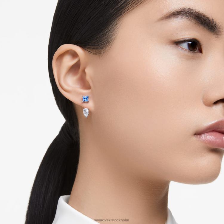 Swarovski mesmera jackor med örhängen P28L969 Smycken blandade snitt, avtagbar, blå, rodiumpläterad